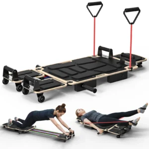 5-in-1 Pilates Reformer-Dual Full-Body Home Gym