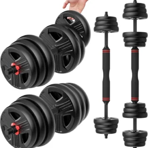 Adjustable Dumbbell Set 20-80 lb, 3-in-1 Home Gym