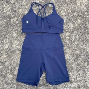 Solid Color Soft Women Gym Yoga Short Cycling Set
